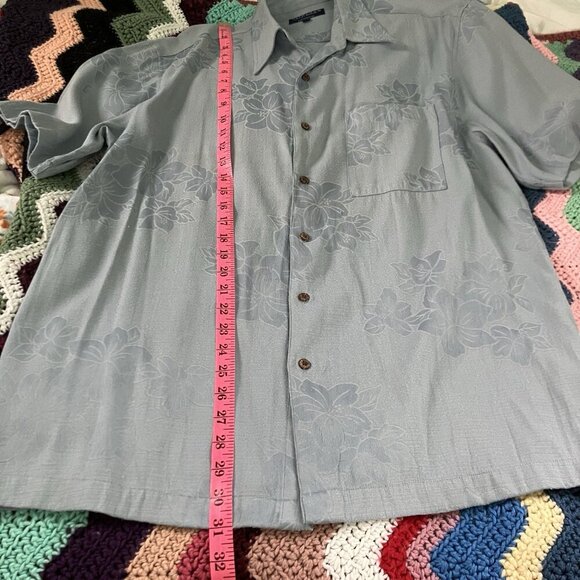 Hathaway Hawaiian Shirt Mens M Rayon Blend Blue Magnum Style Camp Button Up - Picture 6 of 8